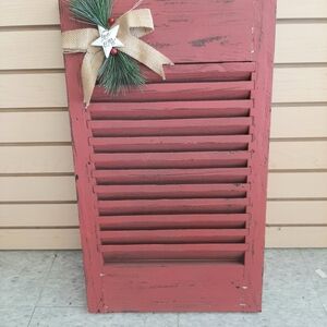 Rustic Red Holiday Shutter Decor